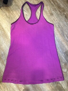 lululemon athletica Pink and Purple Striped Racerback Tank